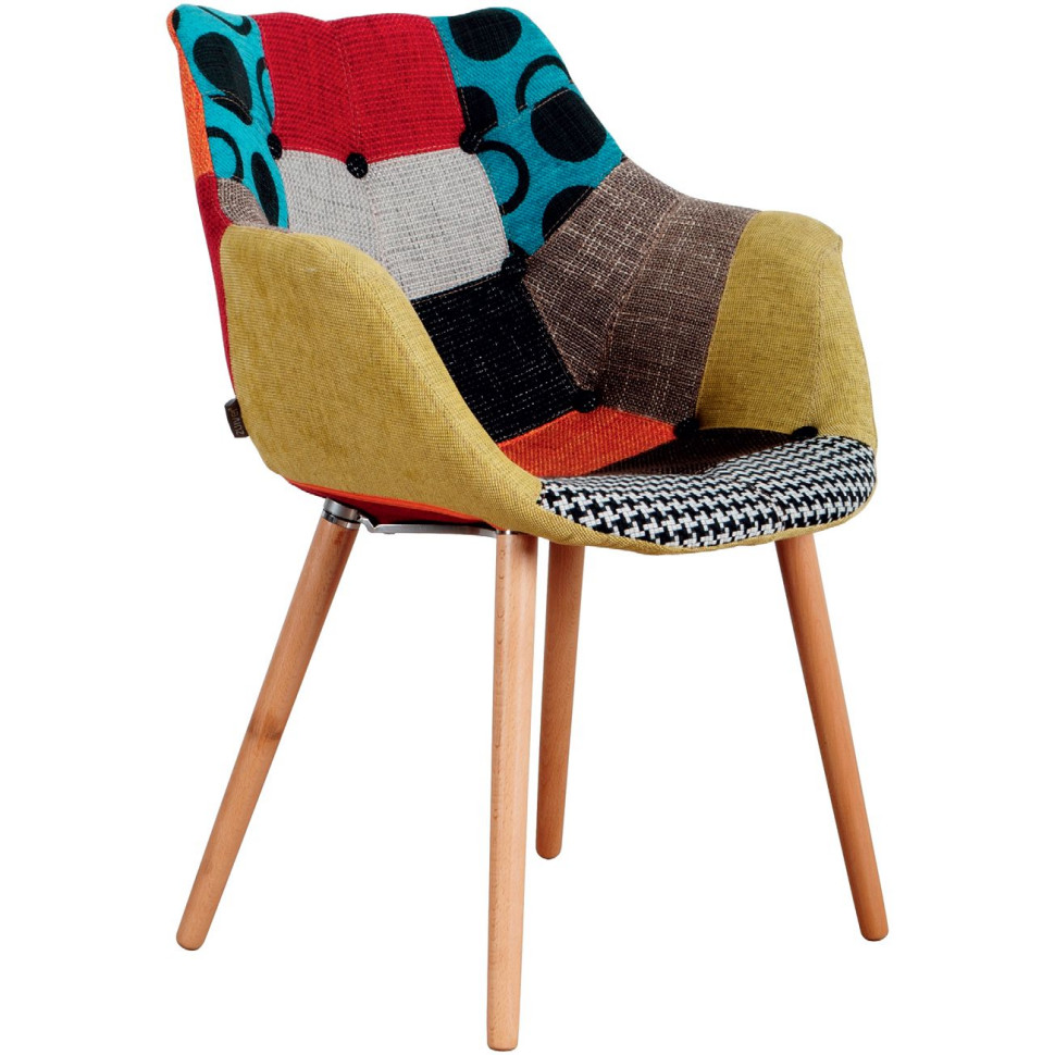 Krzesło Twelve marki Zuiver w patchworkowym obiciu