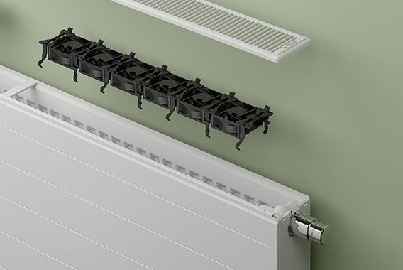 Grzejnik X-Flair do współpracy z poma ciepła. fot. Kermi