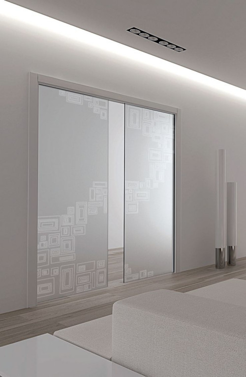 Drzwi dwuskrzydłowe całkowicie szklane