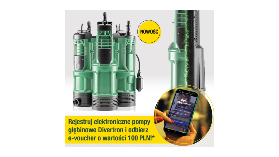 Rejestruj elektroniczne pompy Divertron i odbierz e-voucher o wartości 100 złotych!