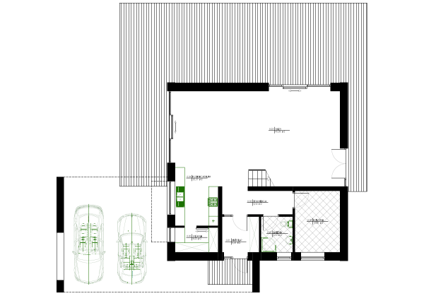 Rzut parteru domu w Wawrze