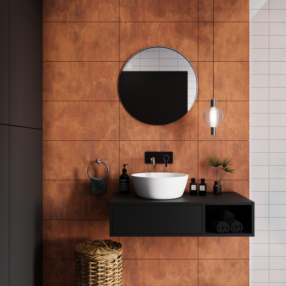 W projektach nowoczesnych wnętrz warto połączyć Corten® z innymi naturalnymi materiałami