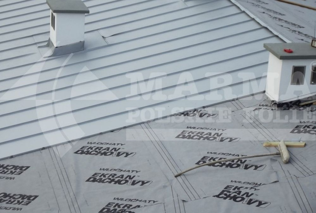 System dachu pokrytego blachami płaskimi na Włochatym Ekranie Dachowym