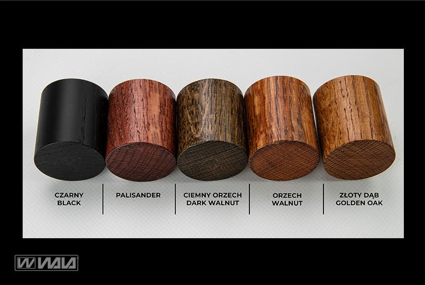 Tralki drewniane do uchwytów możemy zamówić surowe lub wybrać z kilku dostępnych kolorów.