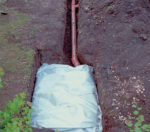 Skrzynka rozsączająca owinięta geowłókniną na zakładkę