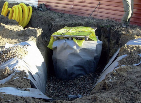 Wykop przysypany żwirem