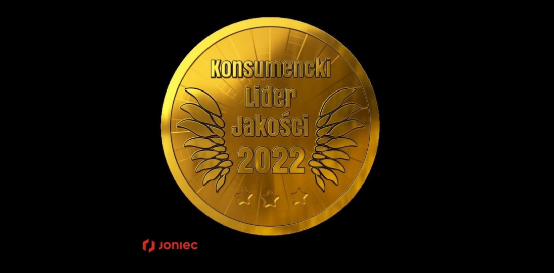 Złote godło Konsumencki Lider Jakości 2022 dla marki JONIEC®