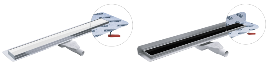 Rynienki prysznicowe PREMIUM GLASS White i PREMIUM ZK GLASS Black