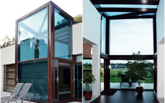 Dwukondygnacyjny wykusz czyli ogród zimowy