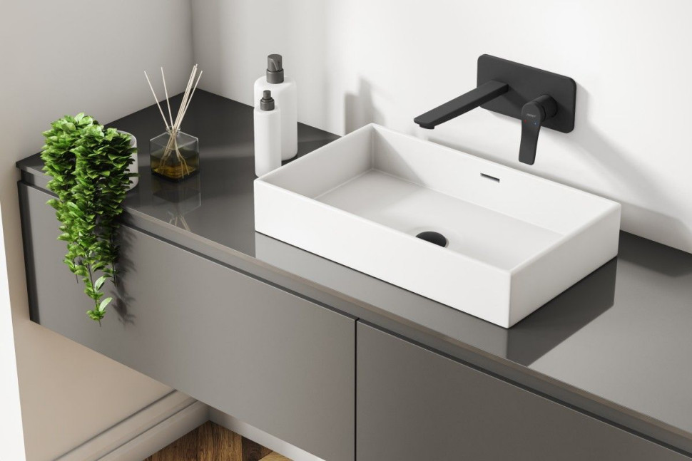 Stratos Black - bateria umywalkowa podtynkowa