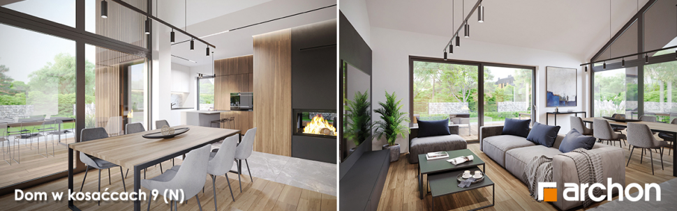 Dom w kosaćcach 9 (N) - wizualizacja wnętrza