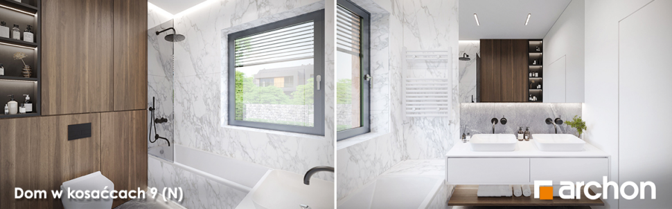 Dom w kosaćcach 9 (N) - wizualizacja wnętrza