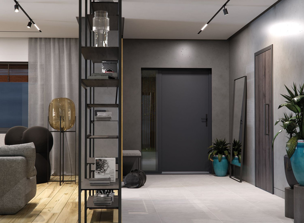 Drzwi zewnętrzne PORTA THERMO z linii MODERN M2 w kolorze antracyt