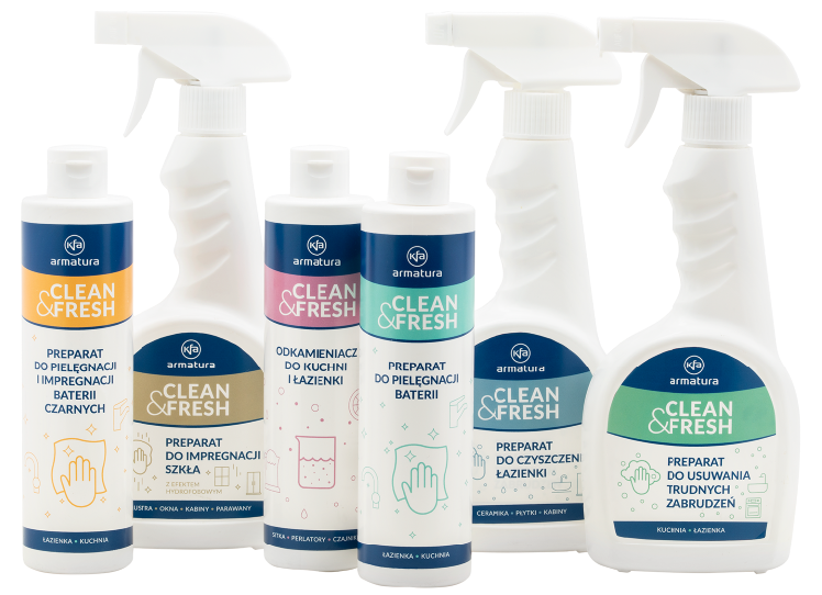 Seria profesjonalnych kosmetyków do wnętrz Clean&Fresh od KFA Armatura