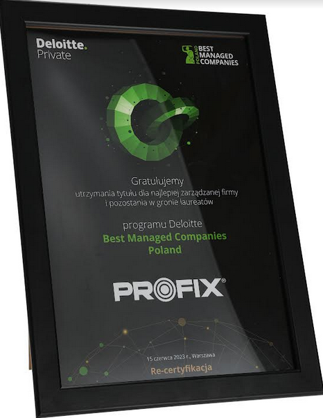 Tytułu BEST MANAGED COMPANY dla PROFIX