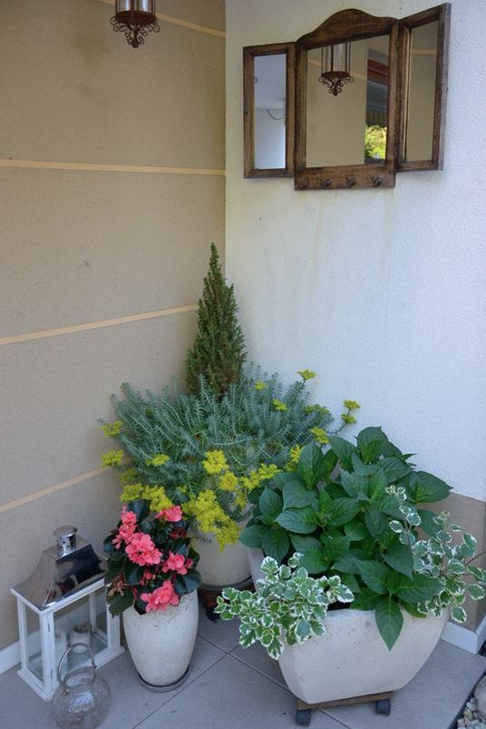 Kwietna kompozycja w donicach