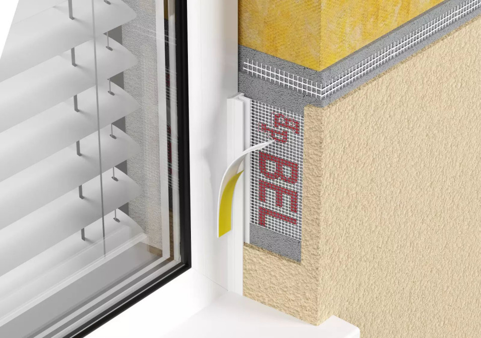 Dylatacyjna listwa przyokienna BP13 MIDI w kolorze białym. Bella Plast sp. z o.o. sp. j.