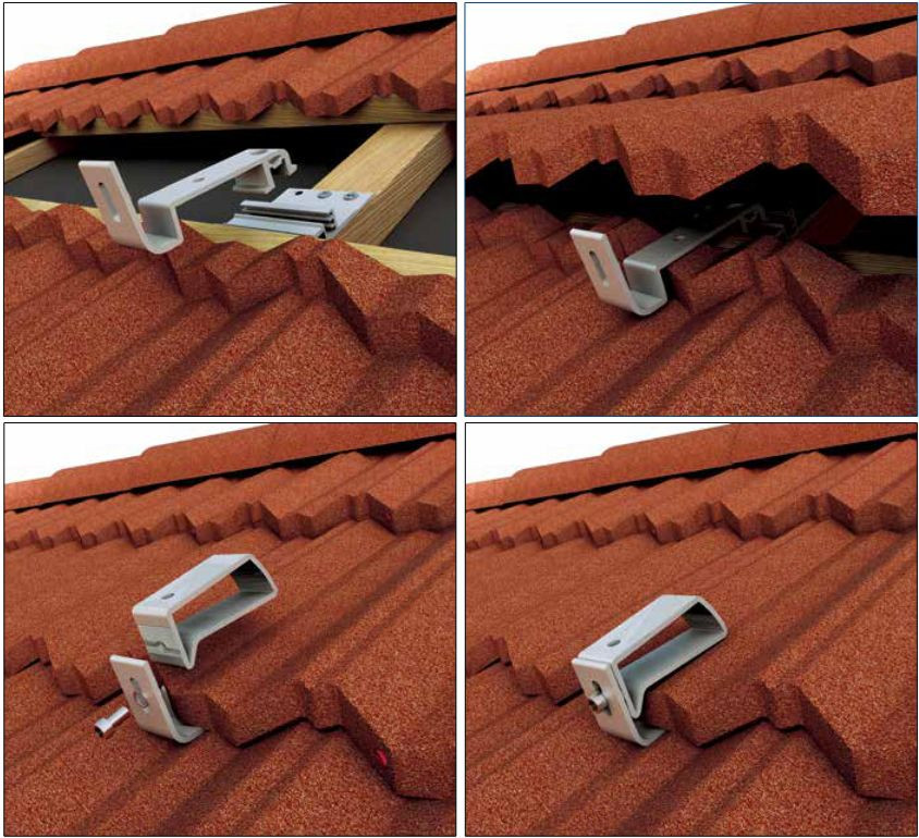 Montaż paneli fotowoltaicznych na dachu krytym blachodachówką z posypką GERARD