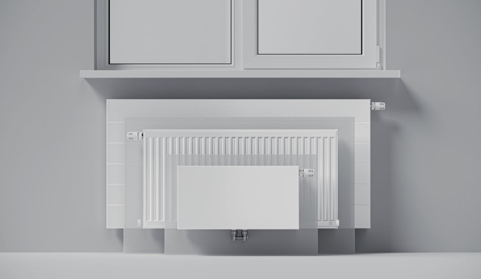 Grzejniki płytowe o różnych wielkościach