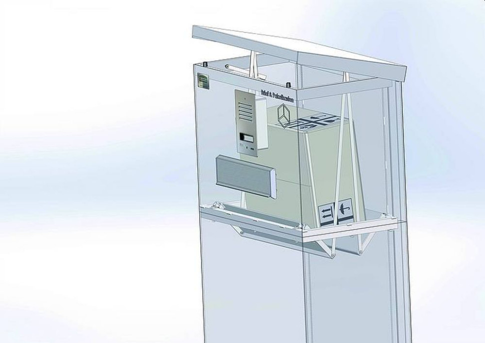 Paczkomat działa poprzez zastosowanie dwupoziomowej konstrukcji