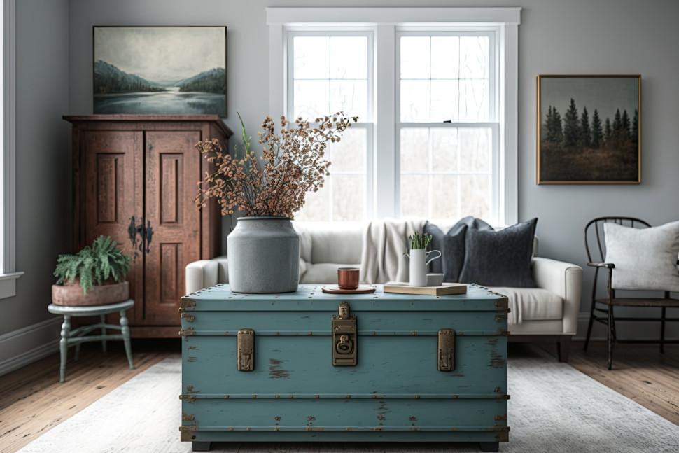 W stylu modern farmhouse wykorzystuje się głównie pamiątki rodzinne i akcesoria, które odznaczają się elegancją.