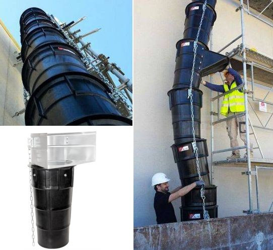 Zsyp do gruzu z wlotem stalowym Rubi Rubchute 88811. fot. DOMITECH P. Janiszewski T. Wąż Sp. k.