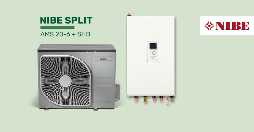 Pompa ciepła NIBE SPLIT z jednostką wewnętrzną NIBE SHB, dedykowaną do współpracy z jednostką zewnętrzną NIBE AMS.