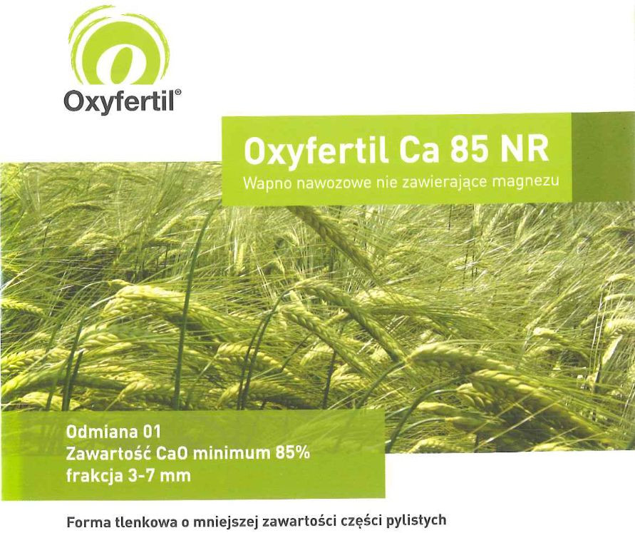 Wapno nawozowe Oxyfertil Ca 85 NR nie zweirające magnezu. fot. Lhoist