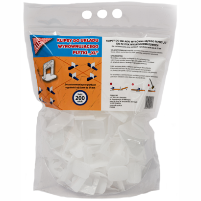 Klipsy do układu wyrównującego do płytek wielkoformatowych XL - 1,0 mm