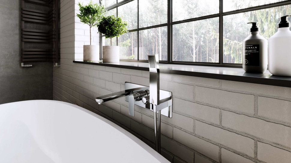 ALGEO SQUARE bateria wannowa podtynkowa ścienna