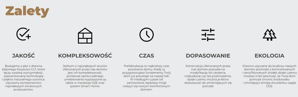 Infografika: Zalety budowy w technologii CLT