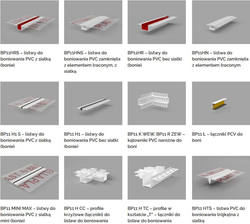 Wybrana oferta listew, profili i łączników do boniowania. fot. Bella Plast