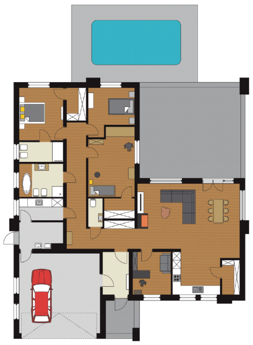 Architektura: 2 K Studio Krzysztof Szymanowski; Rzut parteru