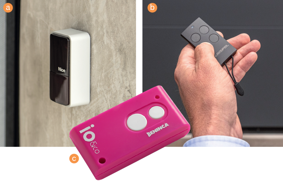 Bramą można sterować np. za pomocą łącznika umieszczonego na ścianie garażu lub pilota