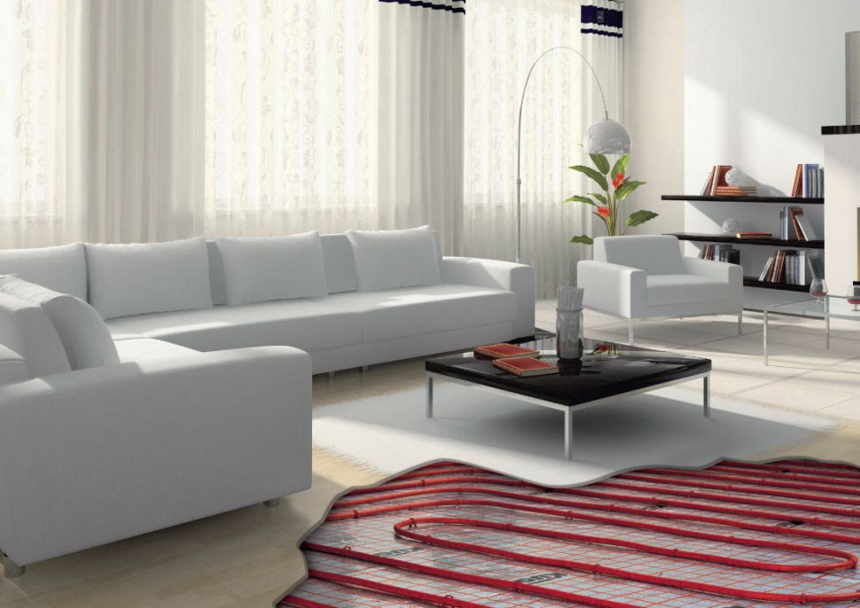 Wodne ogrzewanie podłogowe w salonie