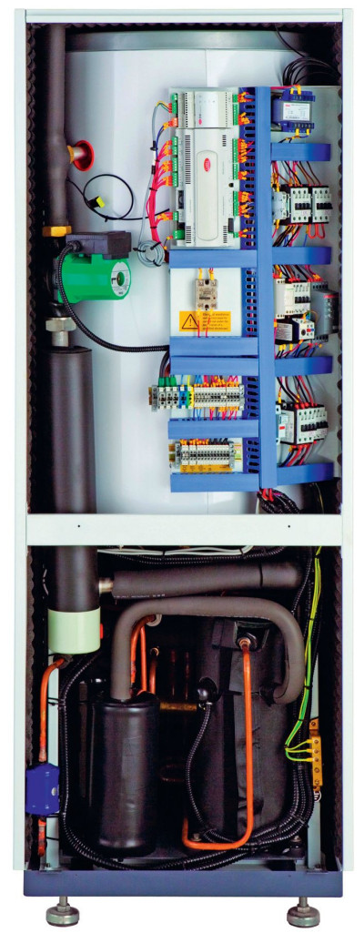 Wnętrze jednostki pompy ciepła (budowa pompy ciepła)