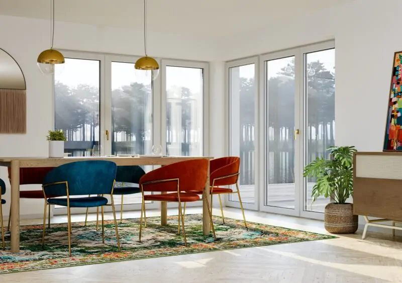 Drzwi balkonowe Prismatic OKNOPLAST z centralną klamką.