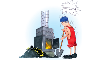 Wentylacja w kotłowni, salonie z kominkiem oraz garażu