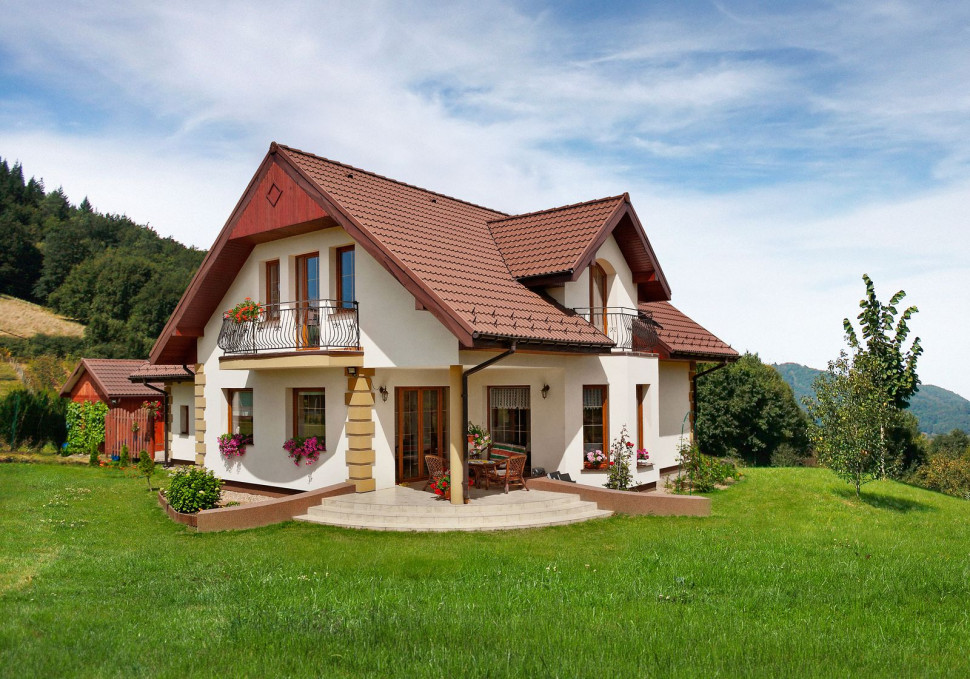 Dachówka betonowa Celtycka Lumino, marka Braas, kolor brązowy