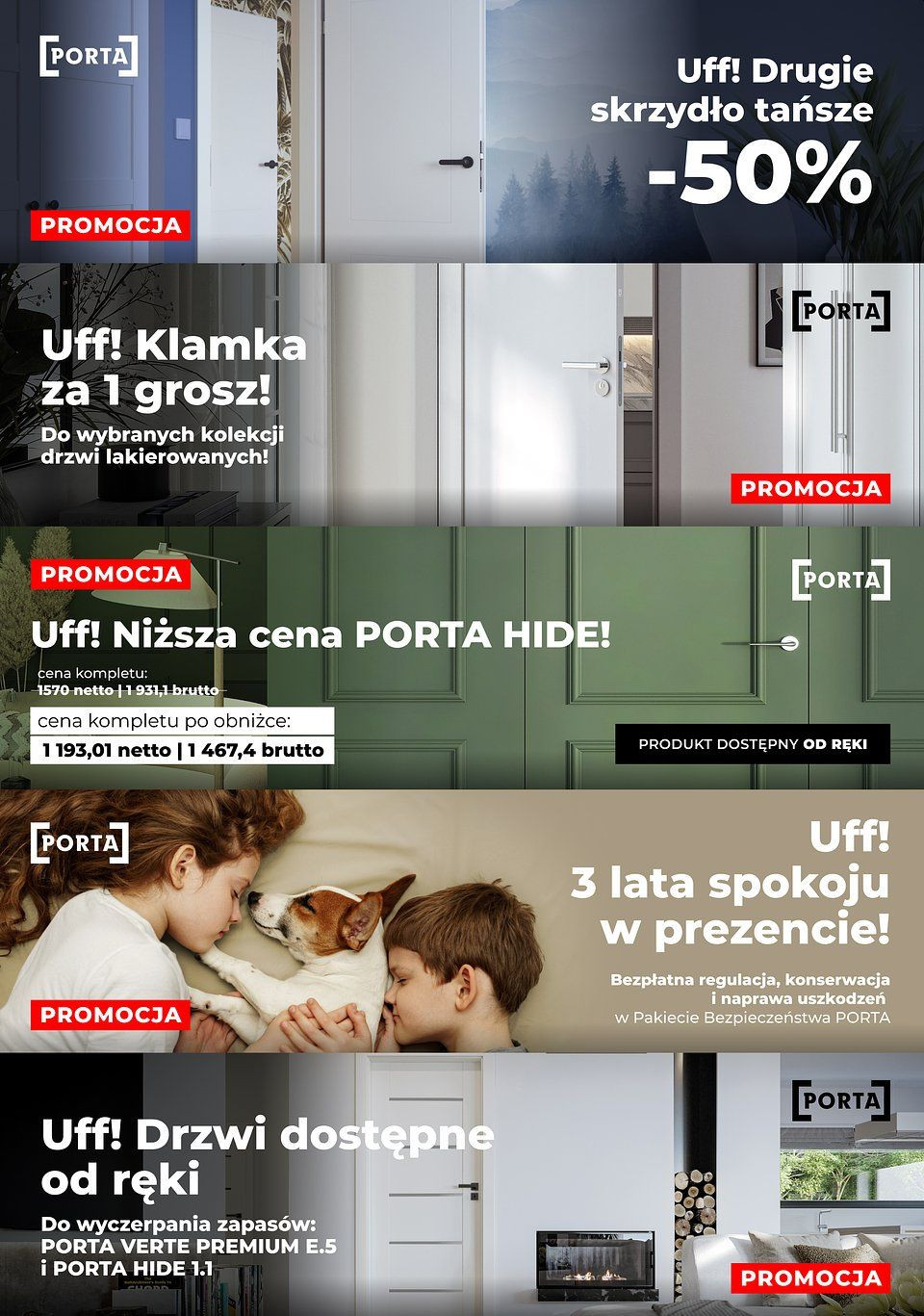 Pakiet pięciu unikatowych promocji produktowych i usługowych