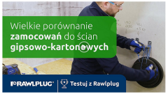 Testuj z Rawlplug: wielkie porównanie zamocowań do ścian gipsowo-kartonowych