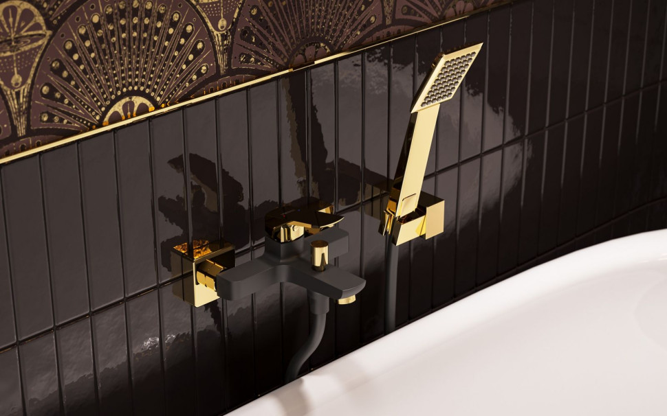 Bateria wannowa ścienna VITTO BLACK GOLD VERDELINE