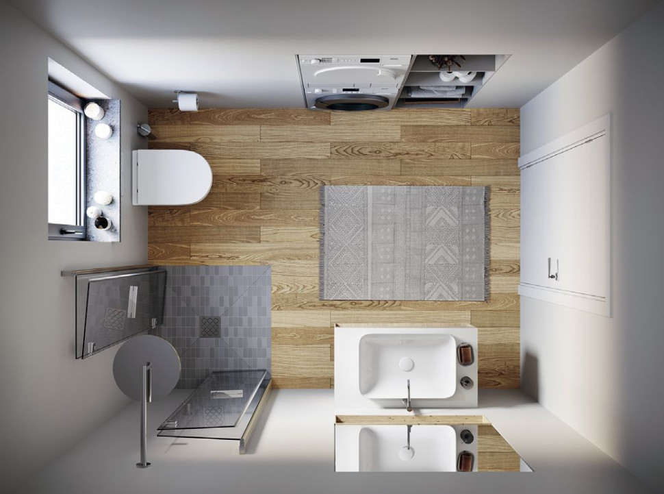 Kabina prysznicowa z wejściem narożnym z drzwiami dwuczęściowymi składanymi