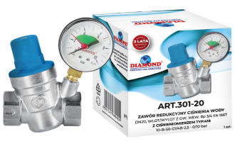 Zawór redukcyjny ciśnienia wody z ciśnieniomierzem - ART.301