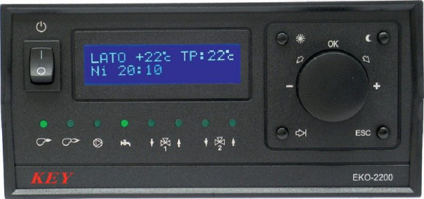 Regulator pogodowy sterujący kotłami gazowymi lub olejowymi