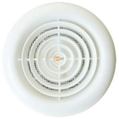 Wentylator łazienkowy okrągły MMK100 z króćcem 38 mm i klapą zwrotną