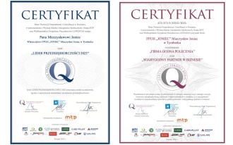 Firma JONIEC® otrzymała certyfikaty jakości BPGIC