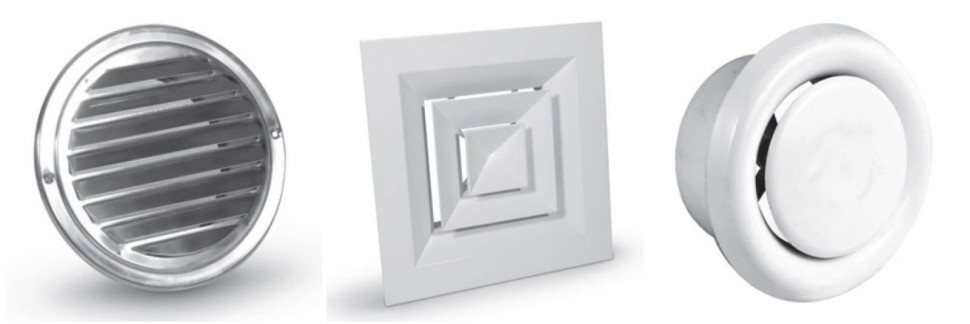 Kratki i anemostaty montowane na wlotach ciepłego powietrza