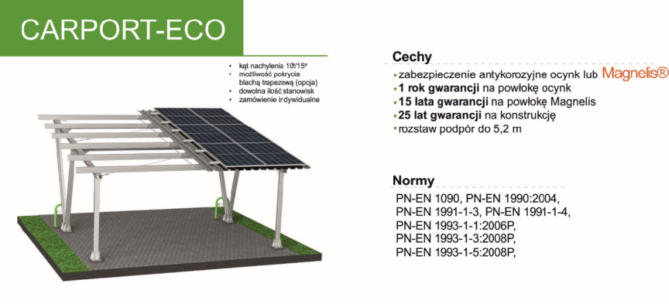 Dzięki stabilnej konstrukcji carport to trwała i wytrzymała budowla na lata.