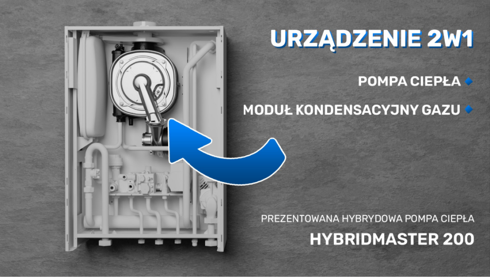 Urządzenie 2w1: Hybrydowa pompa ciepła HYBRIDMASTER 200